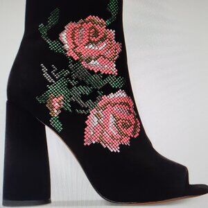 Donald Pliner "Barri" Suede Leather Open Toed Booties. NIB. Size: various